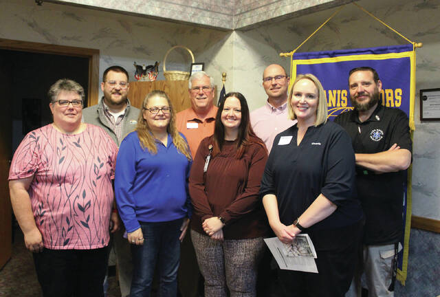 130039755_web1_new-officers-kiwanis-
The Devils Lake Kiwanis Club inducted a whole slate of new directors and officers at the Tuesday, Oct. 3 meeting. New directors Kathy Thiessen and Beau Cummings, President Sunshine Brenning, Secretary Dave Nick, Director Dr. Stephanie Foughty, Treasurer Todd Heilman, Past President Lisa Crosby and 2nd. Vice President Sean Roed. Not pictured are Vice President Brady Ash, and President Elect Shane Wymann. Crosby moves into a new role as Lieutenant Governor Elect for North Dakota Kiwanis Clubs.