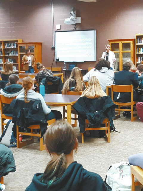 130142825_web1_Dist-15-legislators-
District 15 legislators met with DLHS students for an old fashioned Civics lesson discussing what North Dakota government looks like, how bills get introduced and the process of moving through committees and the houses of Congress.