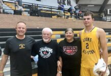 
			
				                                Pictured (left to right): Dustin Brodina, his parents Larry and Rita Brodina, Parker Brodina
 
			
		