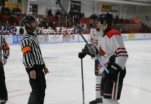 
			
				                                A recent snapshot from Devils Lake boys’ hockey at Burdick Arena. (Photo by Mojo Hill)
 
			
		