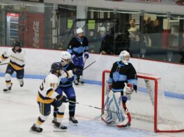 LRSC men’s hockey drops ninth straight game
Lake Region State College mens hockey vs. Augustana, Dec. 7, 2025. (Photo by Mojo Hill)