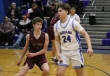 Indians come back from first-quarter deficit to cruise over Grovers in season opener
Four Winds/Minnewaukans Jonte Delorme (24). (Photo by Mojo Hill)