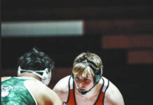 
			
				                                Easton Encinas competes in a home dual. (Photo by Noah Clooten)
 
			
		