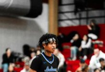 
			
				                                Marial Deng dribbles the ball at the Devils Lake Sports Center. (Photo by Noah Clooten)
 
			
		
