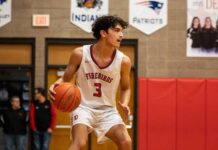 
			
				                                Miguel Dunn prepares to kickstart the offense for Devils Lake JV. (Photo by Cameron Carlson)
 
			
		