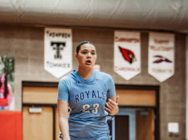 
			
				                                Zoie Austin dribbles down the court for LRSC. (Photo by Cameron Carlson)
 
			
		