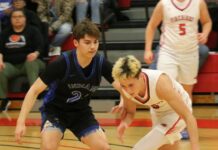
			
				                                Jonte Delorme guards Max Palmer in the Firebirds and Indians latest duel. (Photo by Mojo Hill)
 
			
		