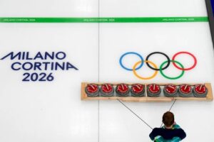 Pots, mop buckets, even babies: Anything can be a curling stone if you get creative