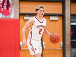 
			
				                                Mason Palmer has been on fire for Devils Lake since his return to the court. (Photo by Cameron Carlson)
 
			
		