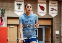 
			
				                                Zoie Austin dribbles down the court for LRSC. (Photo by Cameron Carlson)
 
			
		