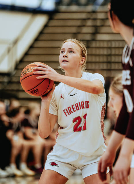 Presley Brown gears up for a free throw. (Photo by Cameron Carlson)