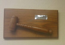 
			
				                                Mike Connor writes, The gavel presented to me in June 61 when I was elected State FFA President along with the story about it….the gavel is now on display at the ND FFA Foundation office in Bismarck. (Photo courtesy Mike Connor)
 
			
		