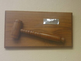 
			
				                                Mike Connor writes, The gavel presented to me in June 61 when I was elected State FFA President along with the story about it….the gavel is now on display at the ND FFA Foundation office in Bismarck. (Photo courtesy Mike Connor)
 
			
		