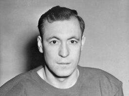 
			
				                                Detroits Mud Bruneteau ends the longest game in NHL history on March 26, 1936.
 
			
		