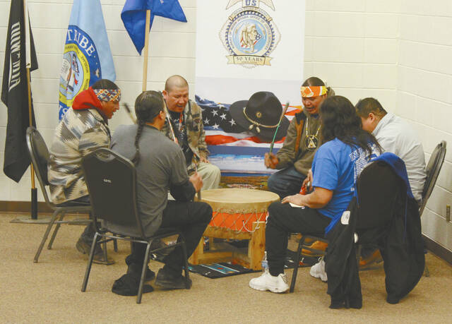 The Lake Region Drum Group, Spirit Lake Nation, performed the National Anthem during the opening ceremony and the Honor Song at the closing of the ceremony.