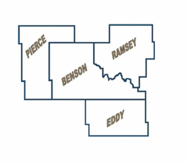 The LRDH Board consists of two members from each Pierce, Eddy, Benson and Ramsey counties of North Dakota. (Graphic from LRDH website)