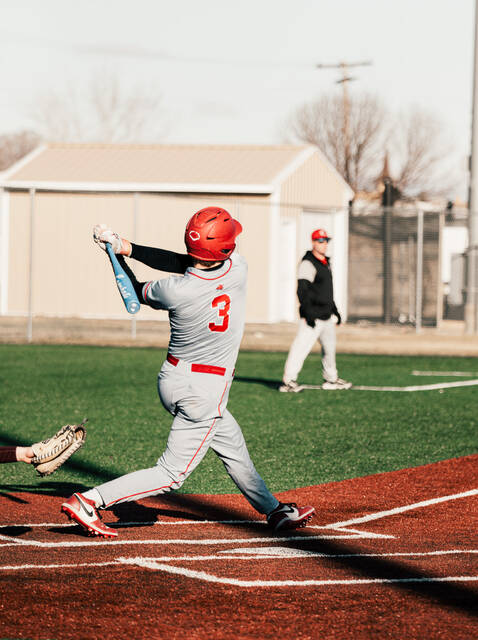 Will Heilman finishes the follow-through on a swing.