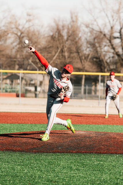 Max Palmer delivers a pitch.