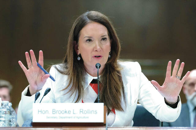 Agriculture Secretary Brooke Rollins testifies before the Senate Committee on Appropriations, Subcommittee on Agriculture, Rural Development, Food and Drug Administration, and Related Agencies hearing on the Agriculture Department budget for fiscal year 2027 on Capitol Hill, Wednesday, April 22, 2026, in Washington.
                                 AP Photo/Jose Luis Magana