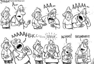 Editorial cartoons: Allergies and UFOs