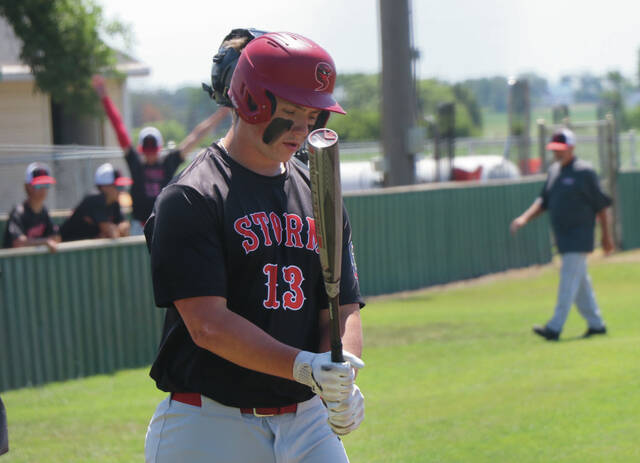 Landon Sundeen settles into the batters box.