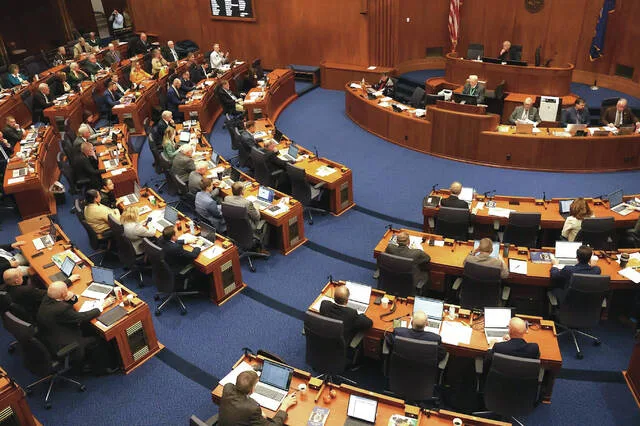 Members of the North Dakota House of Representatives participate in a special session of the Legislature on Jan. 22, 2026.
                                 Photo by Michael Achterling/North Dakota Monitor
