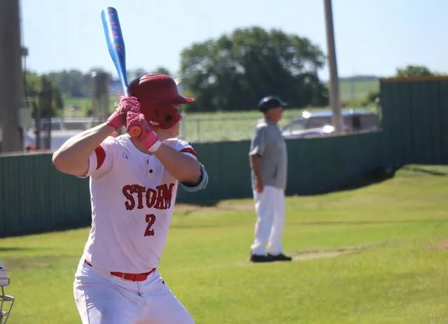 Mason Palmer gets in his batting stance during a game at the Dakota Classic in Renner, S.D.
                                 Photo by Mojo Hill