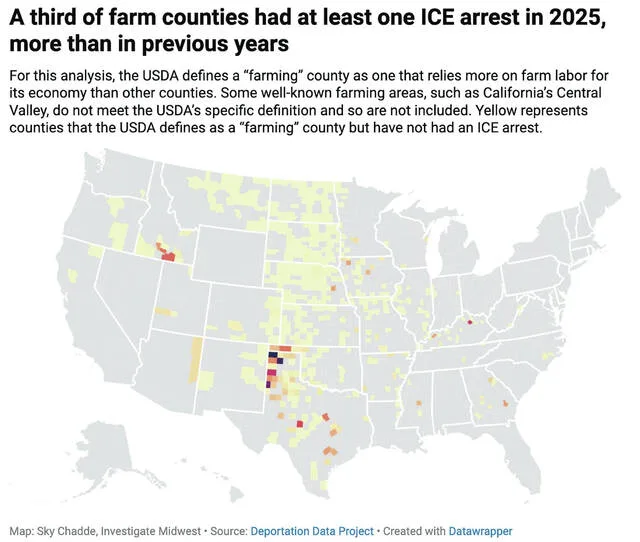Snapshot: What ICE arrests looked like in farm counties last year