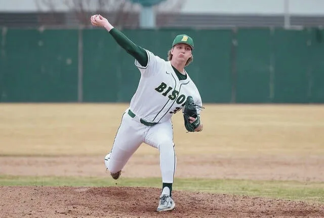 Landon Koenig throws a pitch for North Dakota State.
                                 Photo courtesy of Landon Koenig