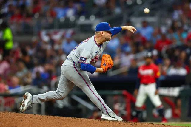 New York Mets pitcher A.J. Minter delivers in the fifth inning of a baseball game against the Atlanta Braves, Friday, July 3, 2026, in Atlanta.
                                 AP Photo/Colin Hubbard