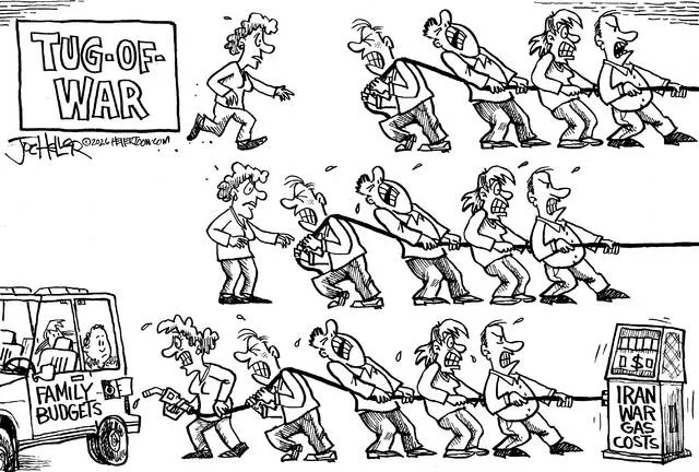 Editorial cartoon: “Tug-of-War”