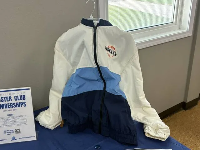 An old UND-Lake Region jacket was also displayed.
                                 Photo by Mojo Hill
