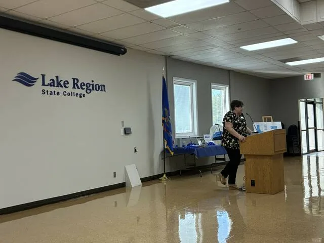 LRSC vice president of advancement Erin Wood led the ceremony.
                                 Photo by Mojo Hill