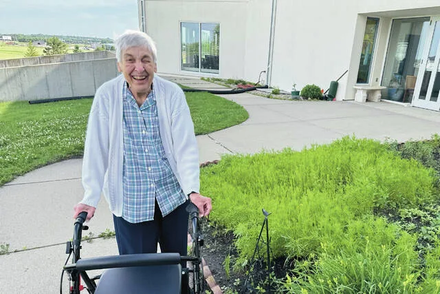 Sister Ida Hericks stands for a photo on the Harmony Hill campus, on June 10, 2026, in Watertown, S.D.
                                 Photo by Bart Pfankuch, South Dakota News Watch